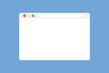 Browser window mock up in trendy flat style. Technology concept vector design. Blank screen web browser. Isolated vector illustration.