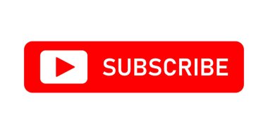 Kırmızı izole vektör düğmesine abone olun. Kırmızı oynat düğmesi simgesi. Üye düğmesi simgesi. Video oynatma simgesi. Uygulama vektör illüstrasyonu.