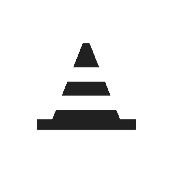 Піктограма дорожнього знаку конуса ізольована на білому тлі. Знак і символ будівельної техніки. Обережний знак. Піктограма попередження про небезпеку . — стоковий вектор