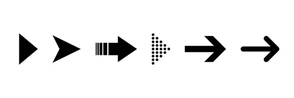 Pfeil-Symbol. Satz schwarz isolierter Vektor-Symbolpfeile. Pfeil. Vektorpfeile Sammlung. — Stockvektor