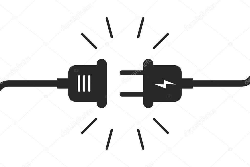Socket plug isolated icon connection. Plug socket concept. Electric or energy connection icon.