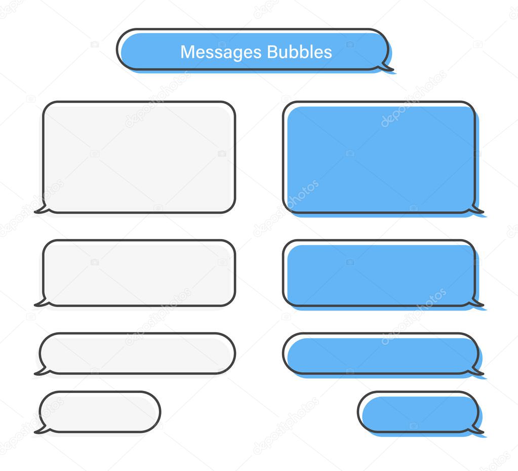 Bubbles messages chat speech vector isolated. Sms or mms bubble text. Communication elements.