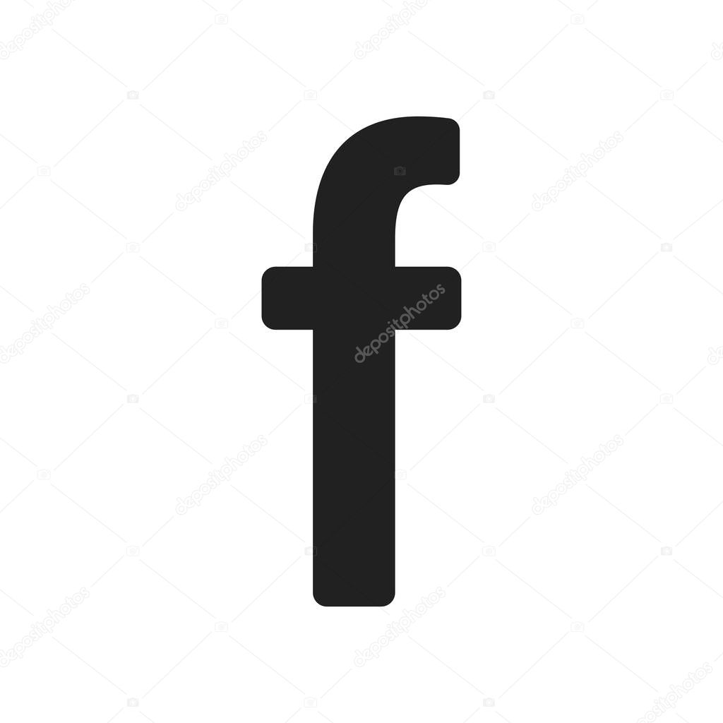 F in abstract style on white background. Flat vector icon. Vector logo isolated template. EPS 10