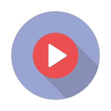 Düz dizaynda ikon izole vektör simgesini oynat. Sembol düğmesi oynatma videosu. Medya çalıcı ses sembolü. Video oynatıcı arayüzü.