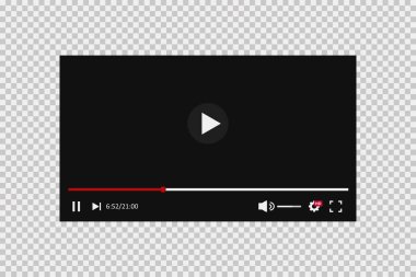 Web arkaplan tasarımı için video oynatıcı. Vektör film illüstrasyonu. Şablon vektör çizimi. Vektör tasarım şablonu. Sosyal medya kanalı. Sosyal ağ. Web arayüz şablonu.