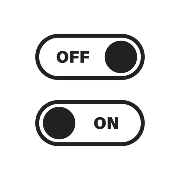 Commuta l'icona vettoriale del commutatore in stile piatto alla moda per il web design. Concetto di progettazione dell'interfaccia dell'app mobile. Premere il pulsante icona vettore. Cambia il simbolo del segno. Icona Web pulsante di accensione . — Vettoriale Stock