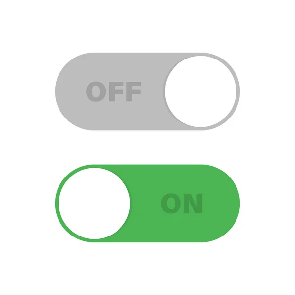 Переключіть зелений сірий ізольований векторний елемент. Користувач On і Off знаку кнопки. Технологічна концепція. Інтернет або шлюбна технологія. — стоковий вектор