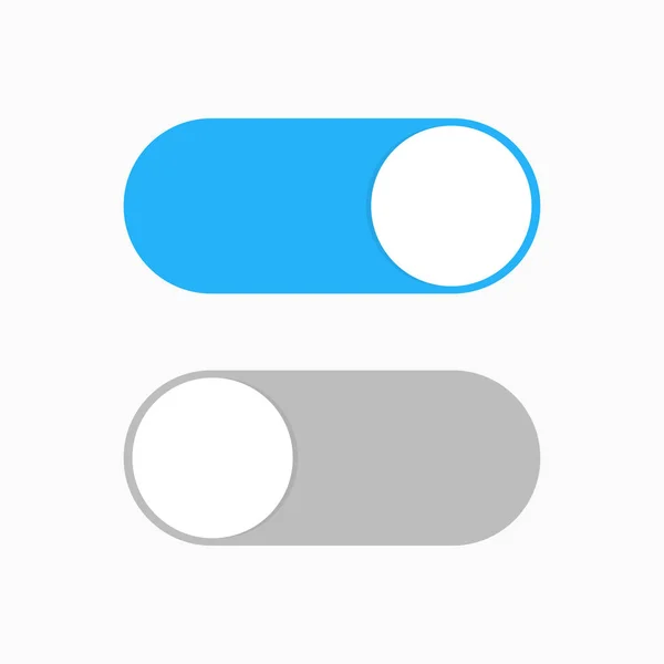 Alternar elemento vetorial azul cinzento isolado. Signo do símbolo do botão de ligar e desligar do usuário. Conceito de tecnologia. Internet ou tecnologia casada . —  Vetores de Stock