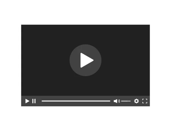 Leitor de vídeo elemento de design vetorial isolado. Ícone de jogador plano. Vídeo do Mockup. Moldura de vídeo modelo. Modelo de interface de vídeo player. Modelo de tela do site . —  Vetores de Stock