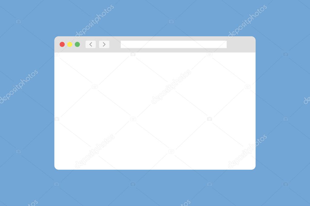 Browser window mock up in trendy flat style. Technology concept vector design. Blank screen web browser. Isolated vector illustration.
