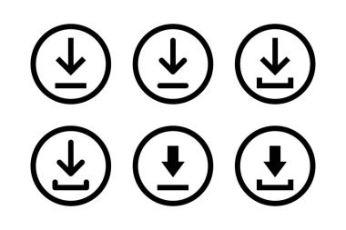 Simge indir. Vektör izole elementler Siyah vektör indirme işareti. Teknoloji konsepti. Siyah yalıtılmış okları yönlendir. EPS 10