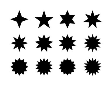 Yıldız patlaması simgeleri. Vektör izole elementler Yıldız patlaması satış kartı. Yıldız boş etiketleri. Fiyat etiketleri patlama işaretleri. EPS 10