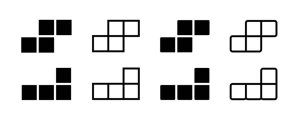 Tetris Διάνυσμα Παιχνίδι Μεμονωμένα Εικονίδια Γεωμετρικό Σχήμα Απρόσκοπτη Σχεδίαση Παζλ — Διανυσματικό Αρχείο