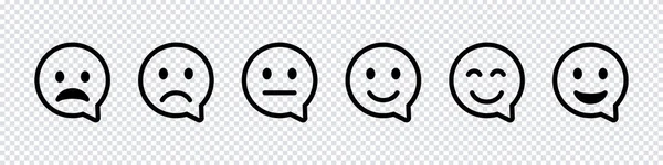 Lächeln Gesicht Sprechblase Symbol Schwarzer Vektor Isolierte Emoji Sammlung Cutomer — Stockvektor