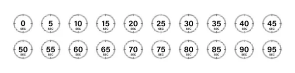 Timer Chronometer Countdown Eingestellt Vektorisolierte Sammlung Digitaler Elemente Stoppuhr Schwarzer — Stockvektor