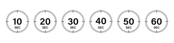 计时计时器倒计时装置 矢量隔离采集数字元素 停止观看黑色矢量集 时钟锁定或监视隔离向量集合 Eps — 图库矢量图片