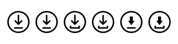 Icon Herunterladen Vektorisolierte Elemente Schwarzer Vektor Web Zeichen Herunterladen Technologiekonzept — Stockvektor