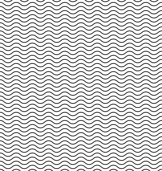 波纹线无缝图案 矢量抽象模式 横向矢量横幅 黑色波浪形墙纸Eps — 图库矢量图片