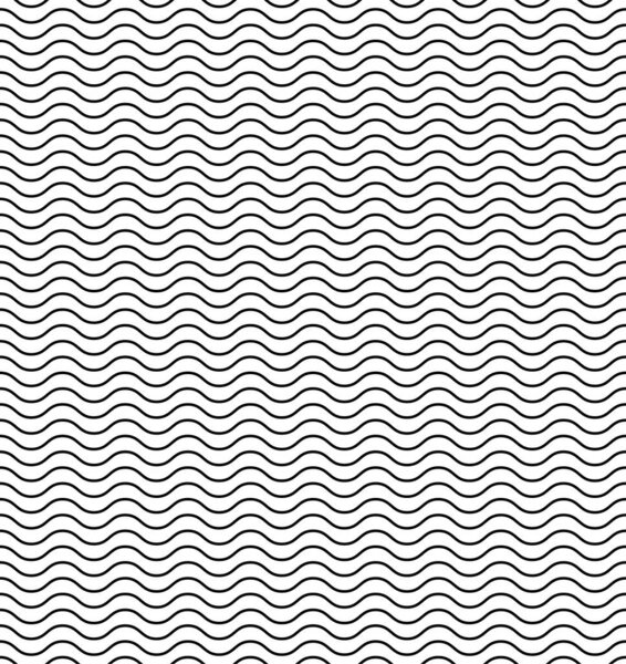 Wavy line seamless pattern. Vector abstract pattern. Horizontal vector banner. Black wavy wallpaper. EPS 10