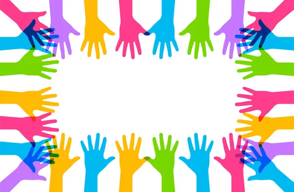 手举起来病媒孤立的幻象 升起来的矢量彩色手 志愿教育的商业概念 Eps — 图库矢量图片