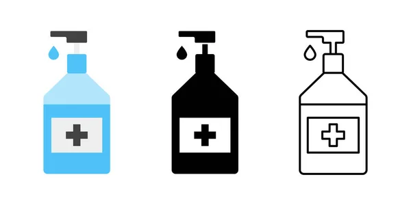 Коллекция Иконок Антисептиков Векторная Изолированная Коллекция Дезинфицирующих Средств Антибактериальный Гель — стоковый вектор