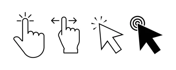 Pointeur Cliquez Sur Icône Eléments Isolés Vectoriels Cliquer Sur Curseur — Image vectorielle