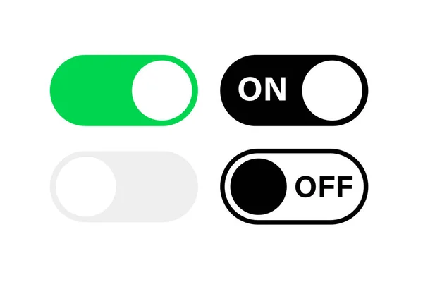 Schakel Knoppen Aan Uit Vector Isoleerde Web Elementen Mobiele App — Stockvector