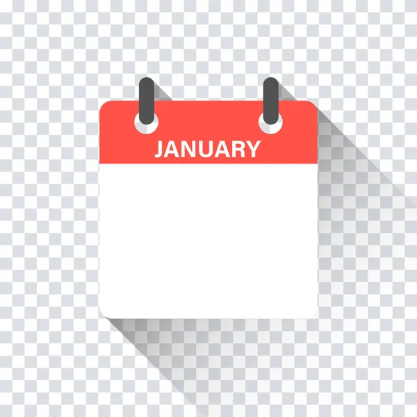 Kalendertag Flach Januar Monat Vektorisolierte Abbildung Kalenderpersönlicher Organizer Mockup Flachem — Stockvektor