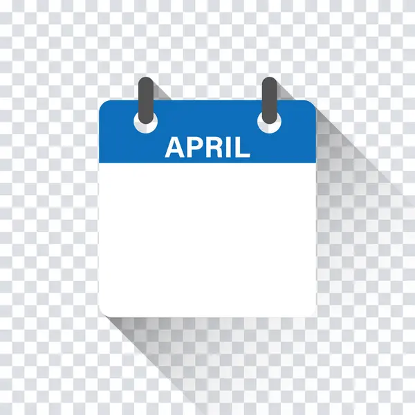 Kalenderblatt Für Den Monat April Vektorisolierte Abbildung Kalenderpersönlicher Organizer Mockup — Stockvektor