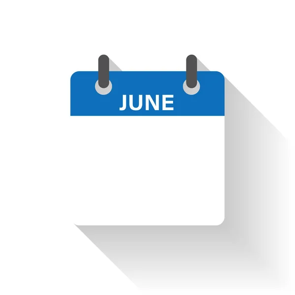 Kalender Täglich Flach Juni Monat Vektorisolierte Abbildung Kalenderpersönlicher Organizer Mockup — Stockvektor
