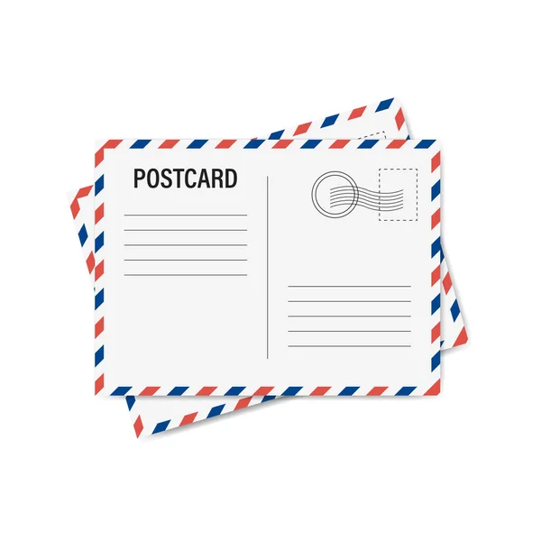 Postcard White Paper Blank Mockup Vector Isolated Illustration Postcard Mockup — Stock Vector