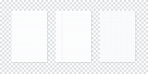 Чистые Листы Шаблона Бумажного Макета Квадратной Подкладкой Векторная Изолированная Иллюстрация — стоковый вектор