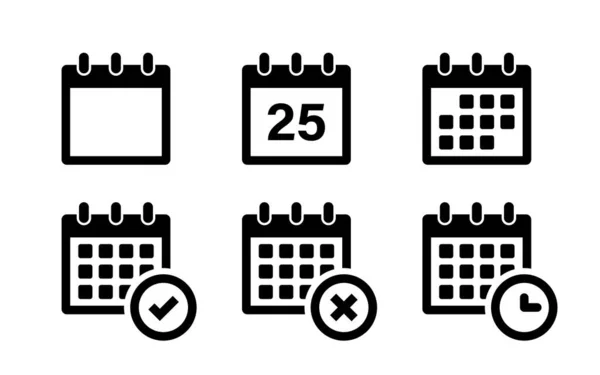 Kalender Iconen Vector Geïsoleerde Elementen Callendar Vectorsymbool Voorraadvector Eps Rechtenvrije Stockvectors