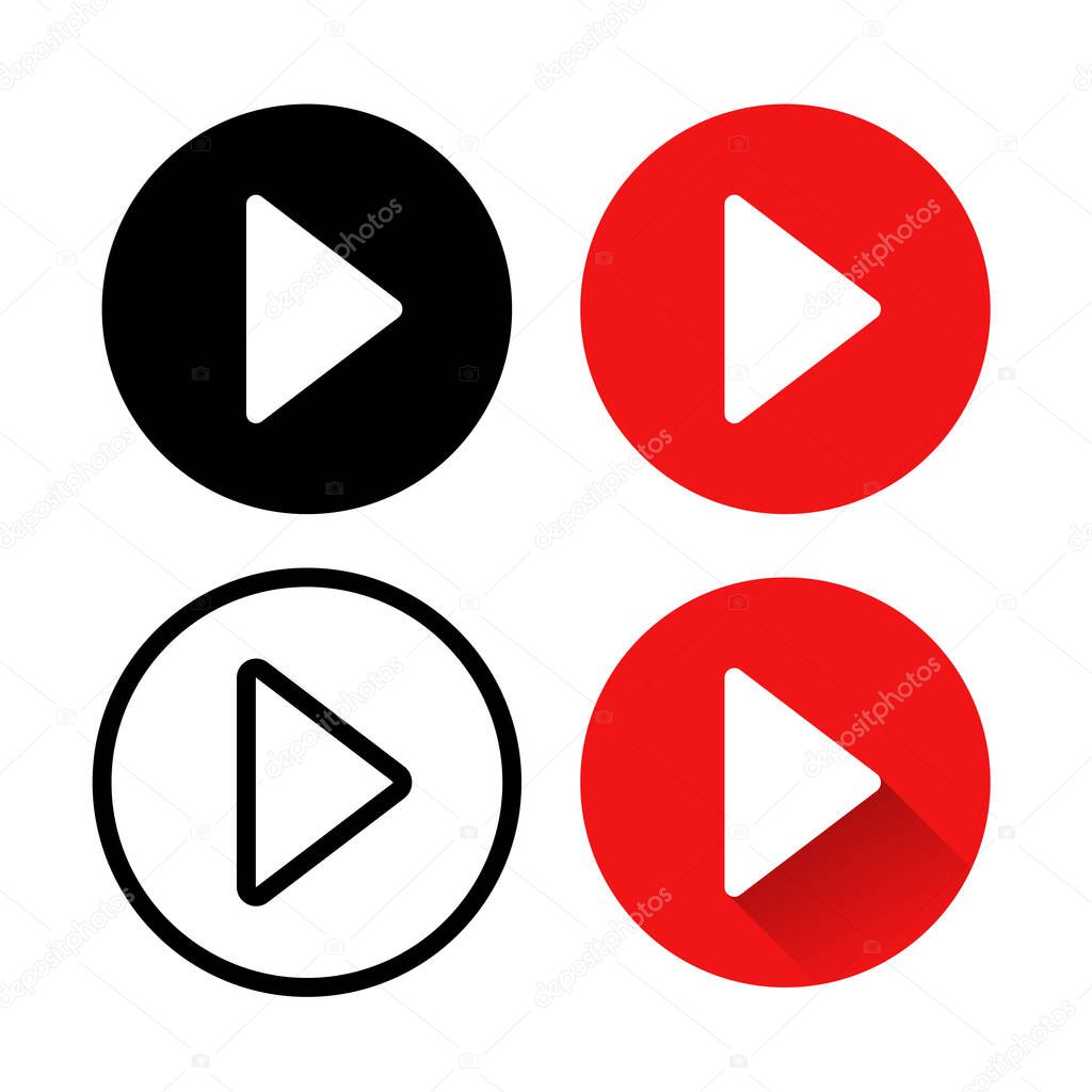 Play button icon. Vector web isolated elements. Video Audio Player Navigate Symbol. EPS 10