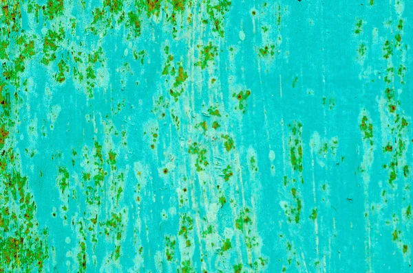 Металевий Зелений Фон Глибокими Слідами Подряпин Помаранчевою Іржею — стокове фото