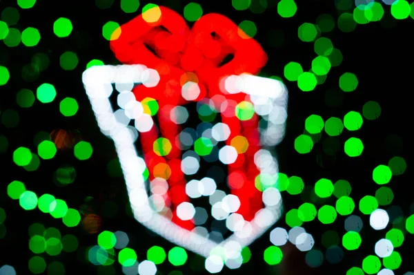 Gloeiende Lichtjes Van Kerst Decoraties Donkere Achtergrond — Stockfoto