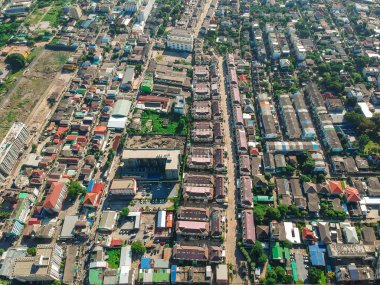 Havadan görünümü modern bina kat mülkiyeti ve office Bangkok, Tayland