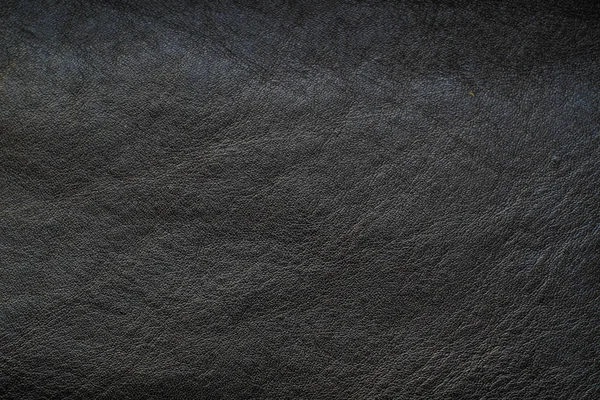 Dunkelschwarze Haut Rindsleder Echtem Leder Hintergrund — Stockfoto