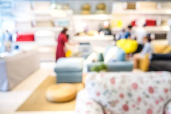 Blurred People Shopping Modern Furniture Super Market Home Mart — Stock Photo, Image