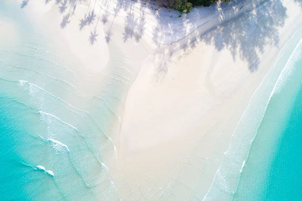 素晴らしい白い砂のビーチの三角形海岸 バンコクの空撮 — ストック写真