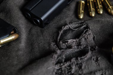 9mm yarı autometic el silah kumaş, suç kavramı üzerine Fmj kurşunla