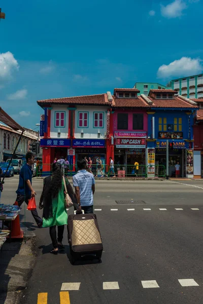 Σιγκαπούρη Μάρτιος 2015 Ινδική Επιχειρηματική Συνοικία Πόδια Δρόμου Είναι Ινδική — Φωτογραφία Αρχείου