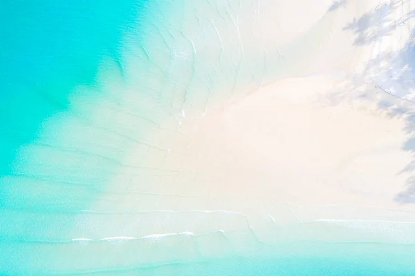 Белый Песок Пляже Природа Фон Бирюзовый Море Волна Воды Воздушный — стоковое фото