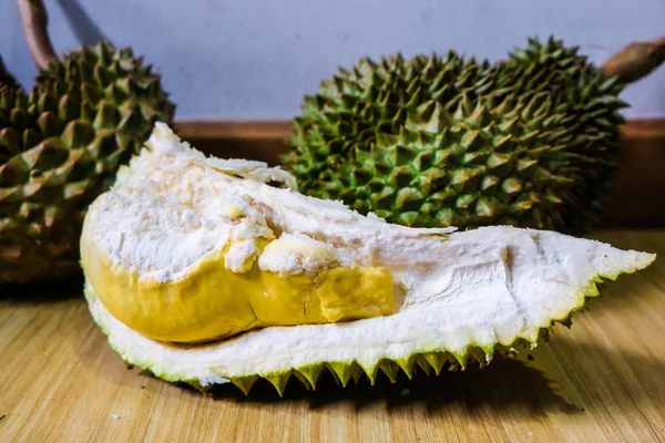 Durian Owoców Tropikalnych Azji Żółty Słodki Tłuszczu Najlepiej Owoców — Zdjęcie stockowe