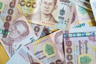 1000 en düşük Thb para arka plan iş kavramı, Tay para Not nesne üzerinde kapatın