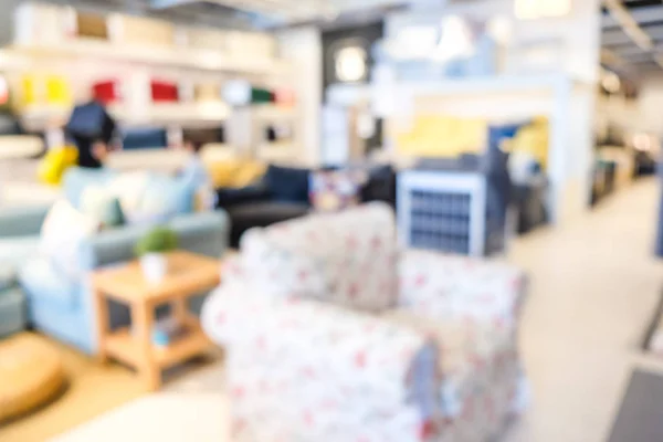 Blur Pessoas Fazendo Compras Casa Mart Superstore Com Mobiliário Moderno — Fotografia de Stock