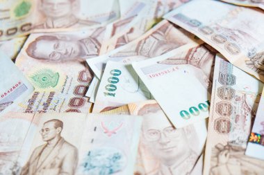 1000 en düşük Thb para arka plan iş kavramı, Tay para Not nesne üzerinde kapatın