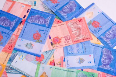 Ringiti Malezya para Not beyaz arka planda, Rm para