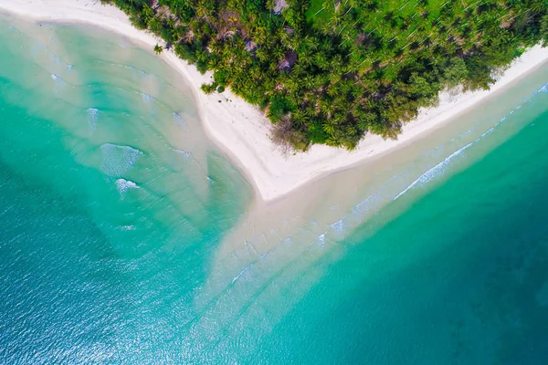 ツリー自然風景空撮を驚くべき平静熱帯の海ビーチ — ストック写真