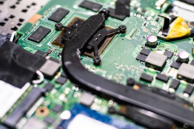 Bilgisayar anakart üzerinde soyut elektronik devre yakın teknoloji kavramı